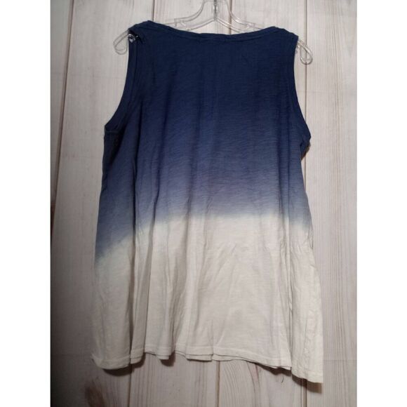 Lane Bryant Shirt Ladies 14 Blue White Dream Harder Sleeveless - Picture 2 of 5